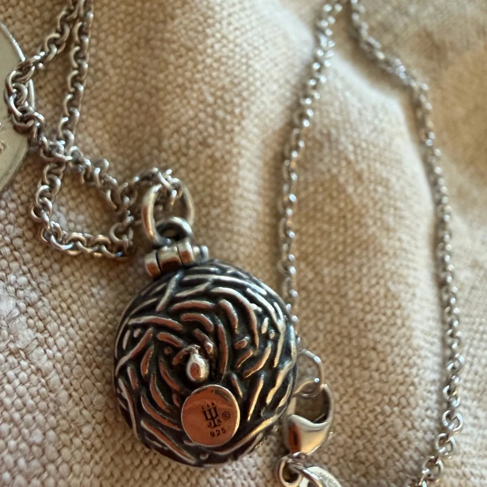 Reserved do not buy.James Avery Retired Bird in a Nest with enamel blue Egg 925 - Picture 4 of 5